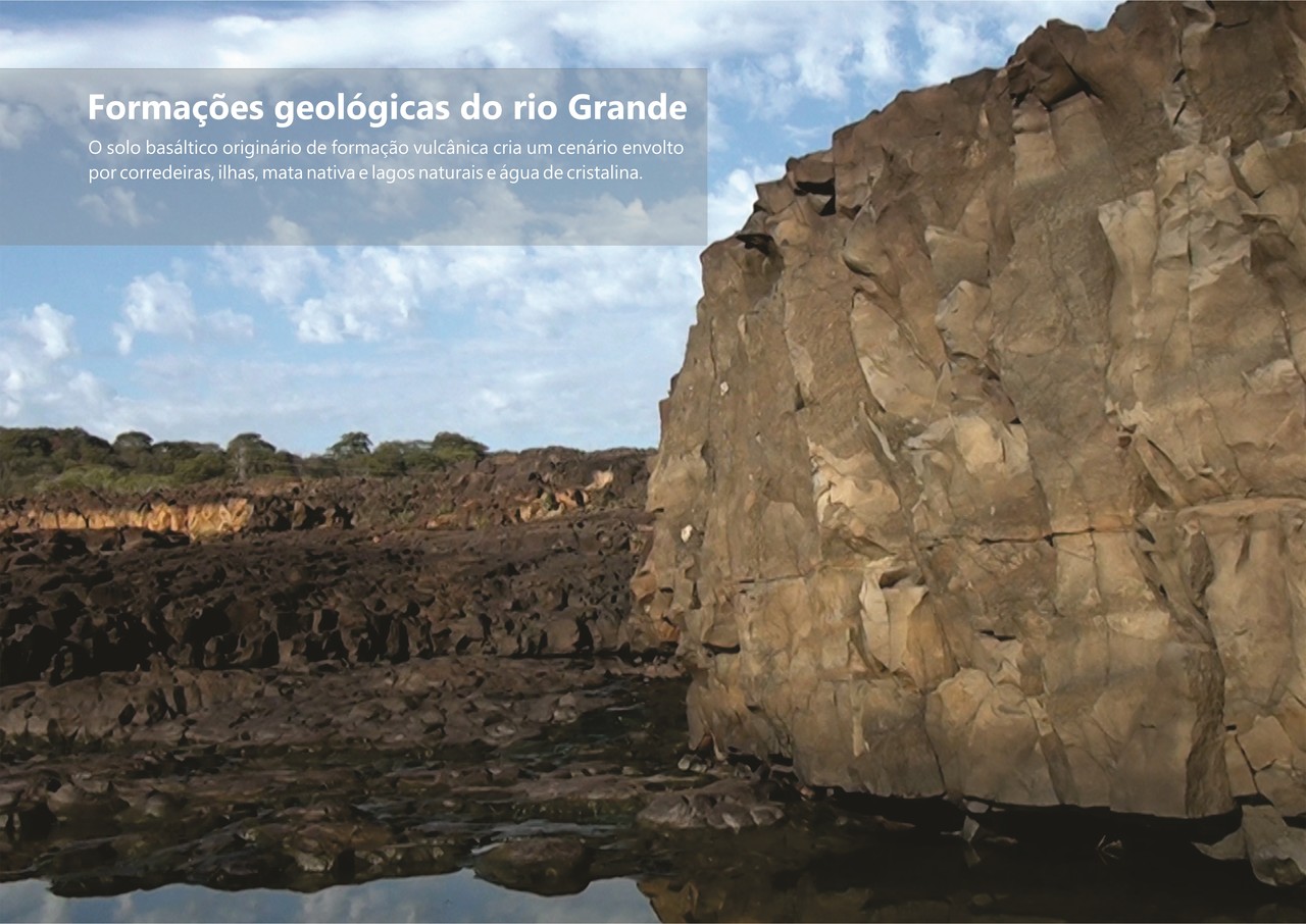 Imagem de formação geológica no Rio Grande